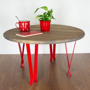 Coffee Table Legs, Metal Table Legs, End Table Legs, Steel Table Legs, Round Table Legs, Red Gloss Color
