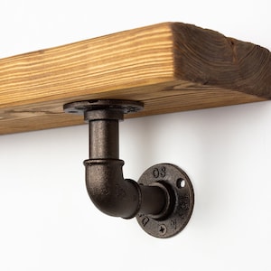 Floating Shelf Bracket | Pipe Shelving | Farmhouse Decor | Industrial Shelf Brackets | Open Shelving | Industrial Shelving