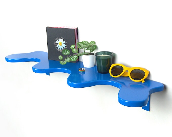 Wall Shelf - Blue Shelf, Home Interior Decor, Floating Shelf, Eclectic Decor, Wall Mounted Shelf
