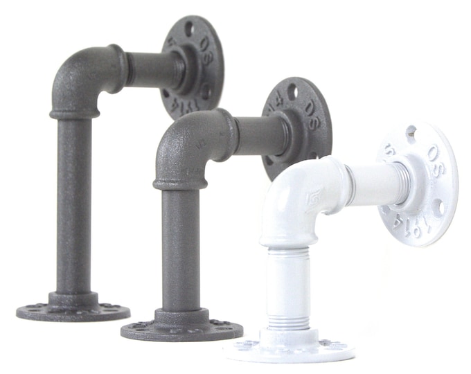 Heavy Duty Bracket - Pipe Brackets - Shelf Support - Industrial Shelving - Colorful Shelving