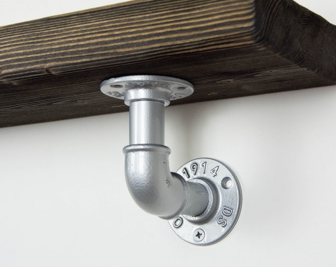 Floating Shelf Bracket | Pipe Shelving | Farmhouse Decor | Industrial Shelf Brackets | Open Shelving | Heavy Duty