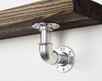 Soportes de estante de tubo / Soporte de estante de acero / Decoración Steampunk / Soportes de estante rústicos / Para estantes industriales