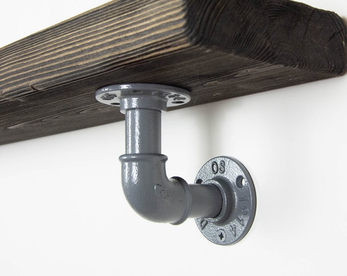 Floating Shelf Bracket | Pipe Shelving | Farmhouse Decor | Industrial Shelf Brackets | Open Shelving | Heavy Duty