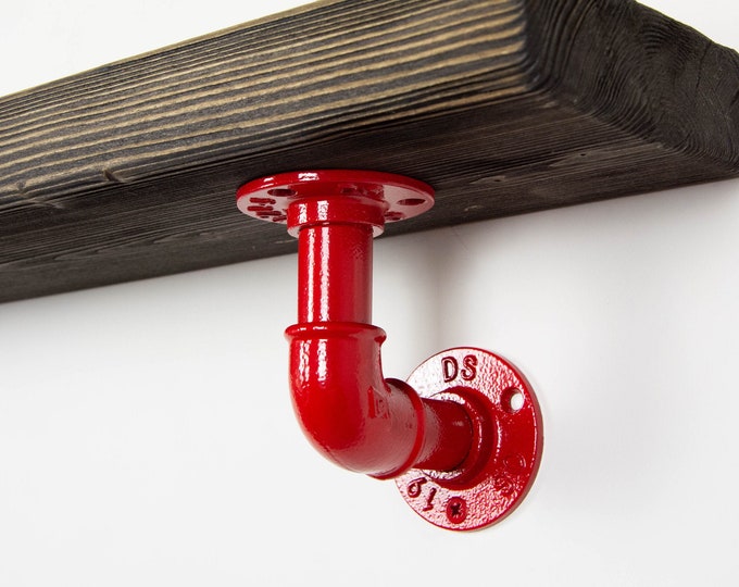Pipe Shelf Brackets | Steel Shelf Bracket | Steampunk Decor | Rustic Shelf Brackets | For Industrial Shelves