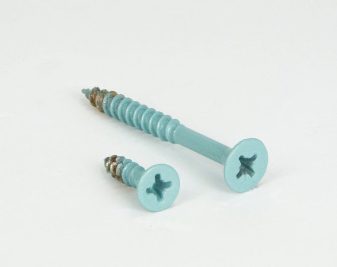 Wood Screws, Flat Head Screws, Mounting Screws, Fasteners, Green Gloss Screws For Wood, Colorful Screws, Pearl Pastel Blue Screws