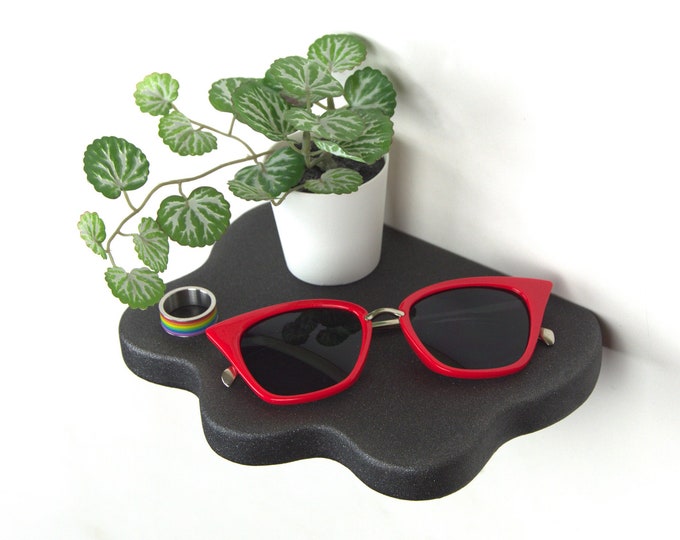 Wavy Shelf - Funky Decor, Plant Shelf, Blob Shelf, Colorful Decor, Aesthetic Home Decor, Powder Coated Shelf