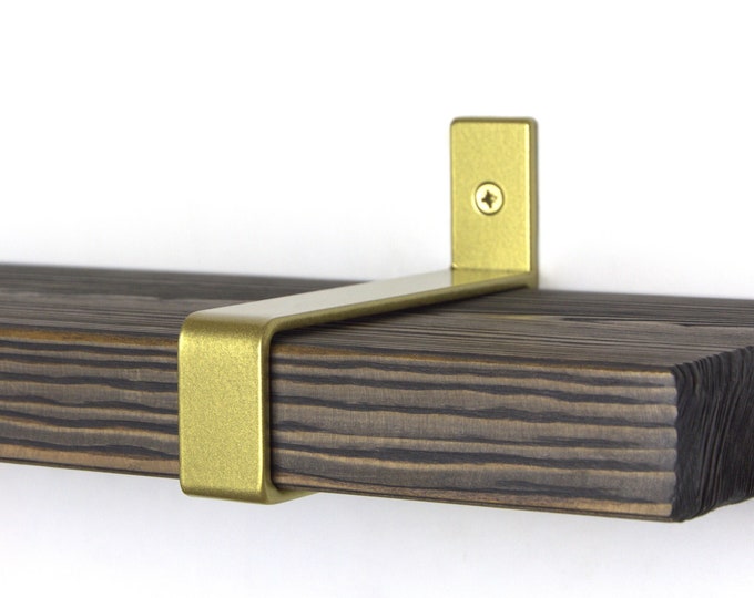 Floating Shelf Bracket - Modern Shelf Bracket, Kitchen Shelf Bracket, Gold/Brass Color Shelf Bracket