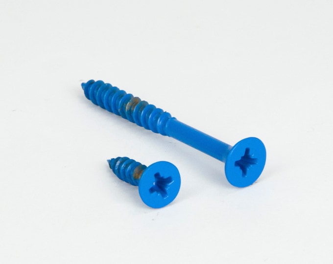 Furniture Screws, Wood Screws, Flat Head Screws, Blue Matte Screws, Colorful Screws, Home Improvement, DIY