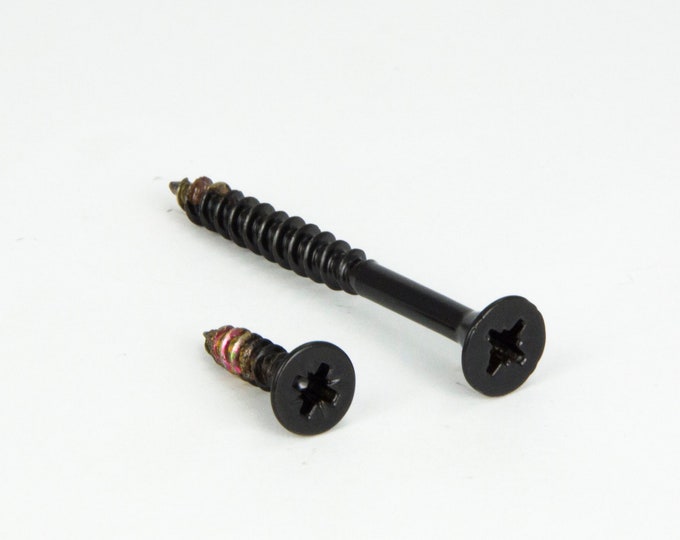Mounting Screws, Wood Screws, Flat Head Screws, Rustic Style Screws, Fasteners, Black Gloss Screws, Home Improvement, DIY