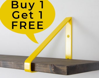 Moderne Regalhalterung - Gelbe glänzende Stahlhalterung, Kaufen Sie eine, erhalten Sie ein kostenloses Limitiertes Angebot