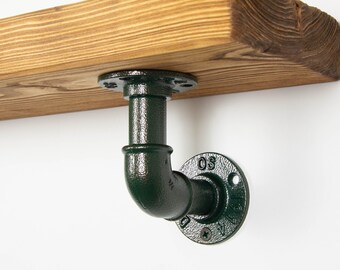 Soportes de estante de tubo / Soporte de estante de acero / Decoración Steampunk / Soportes de estante rústicos / Para estantes industriales