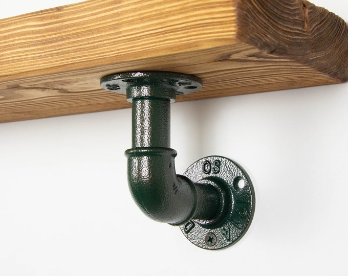 Pipe Shelf Brackets | Steel Shelf Bracket | Steampunk Decor | Rustic Shelf Brackets | For Industrial Shelves