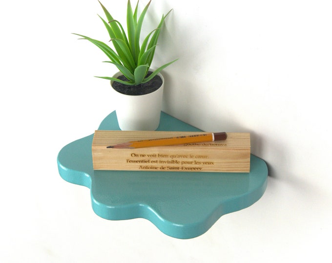 Blob Shelf - Light Blue Wavy Shelf, Pastel Shelf, Wall Art, Danish Pastel, Home Decor, Powder Coated Shelf