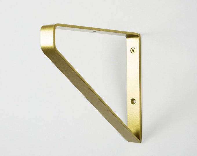 Free Shipping Inverted Powder Coated Gold/Brass Shelf Bracket - Triangle Bracket