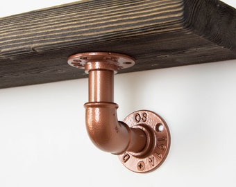 Industrial Pipe Bracket | Shelf Brackets | Industrial Shelving | Industrial Decor | Pipe Shelf Brackets