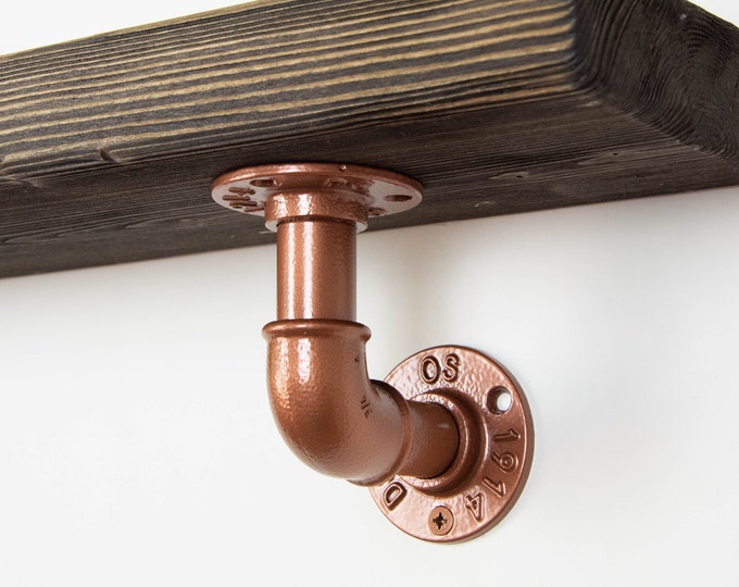 Industrial Pipe Bracket | Shelf Brackets | Industrial Shelving | Industrial Decor | Pipe Shelf Brackets