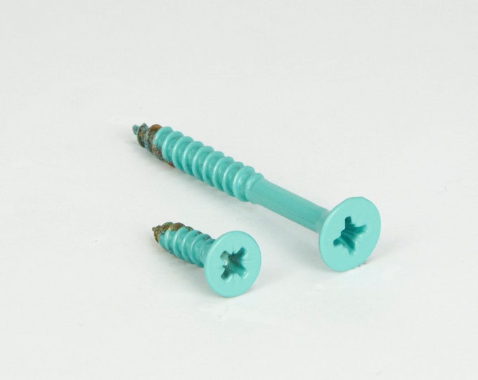 Flat Head Screws, Wood Screws, Mounting Screws, Fasteners, Screws For Wood, Steel Wood Screws, Colorful Screws, Light Blue Screws