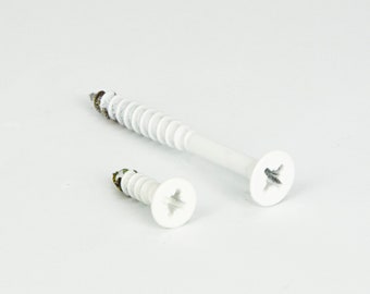 Wood Screws, Flat Head Screws, Mounting Screws, Fasteners, Screws For Wood, White Matte Screws, Home Improvement, DIY