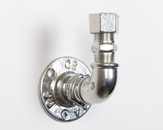 Industrial Hook | Chrome Hook | Purse Steel Hook | Pipe Hat Hook | Pipe Robe Hook | Modern Wall Hook | Pipe Hook