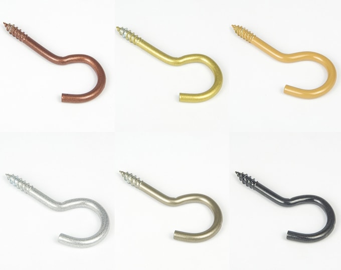 Cup Hooks, Mug Hooks, Coffee Cup Hooks, Under Cabinet Hook, Screw Hook, Colorful Hooks, Choose Your Quantity