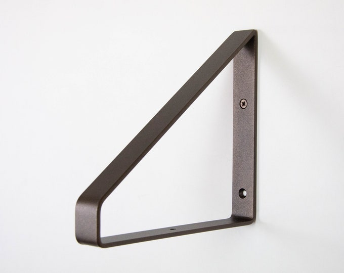 Free Shipping Metal Shelf Bracket - Sand Textured Bronze Color - Heavy Duty Bracket - Triangle Bracket - Steel Bracket - Bracket