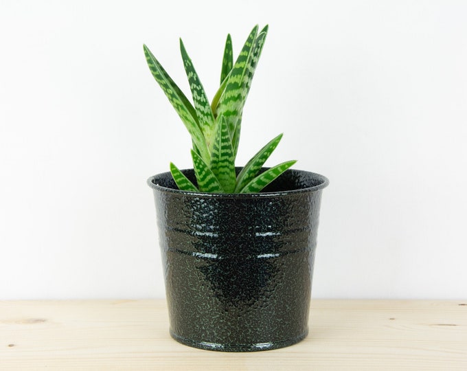 Metal Plant Pot - Antique Green Color - Metal Planter - Succulent Planter - Home Decor - Plant Holder - Metal Bucket