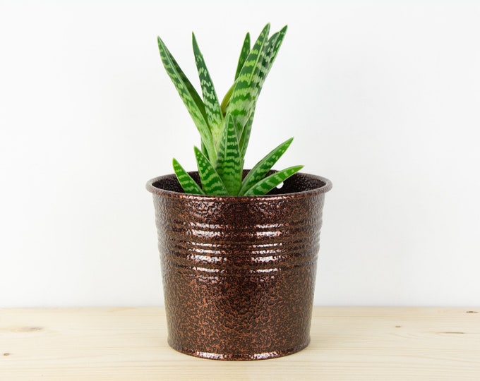 Metal Plant Holder - Antique Copper Color - Metal Planter - Succulent Planter - Home Decor - Plant Pot - Metal Bucket