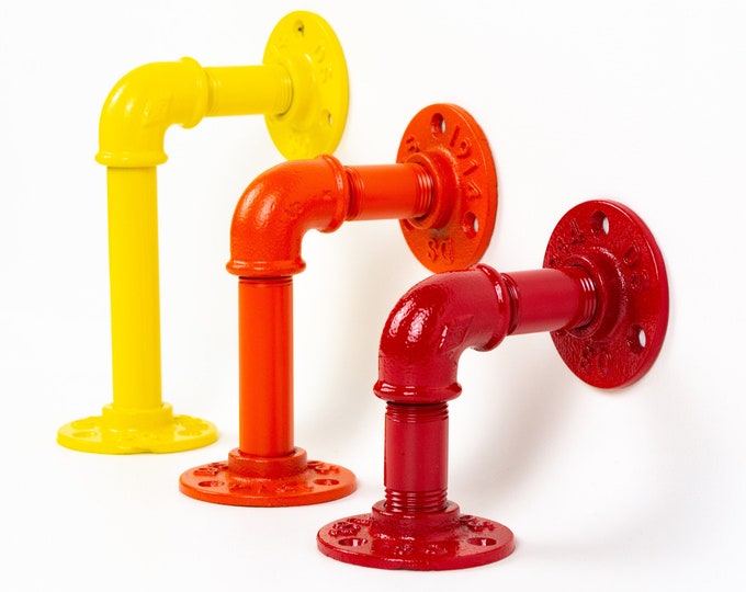 Heavy Duty Bracket - Pipe Brackets - Shelf Support - Industrial Shelving - Colorful Shelving