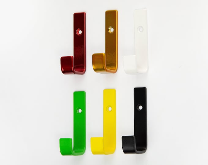 Wall Hooks from Steel, Simple Coat Towel Hooks, Single Hook Choose Your Color