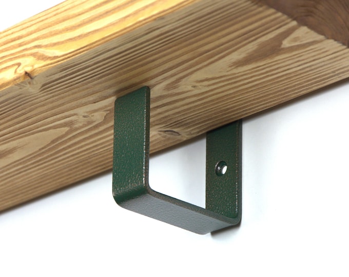 Floating Shelf Bracket - Rustic Shelf Bracket, Bathroom Shelf, Antique Green Copper Color Shelf Bracket