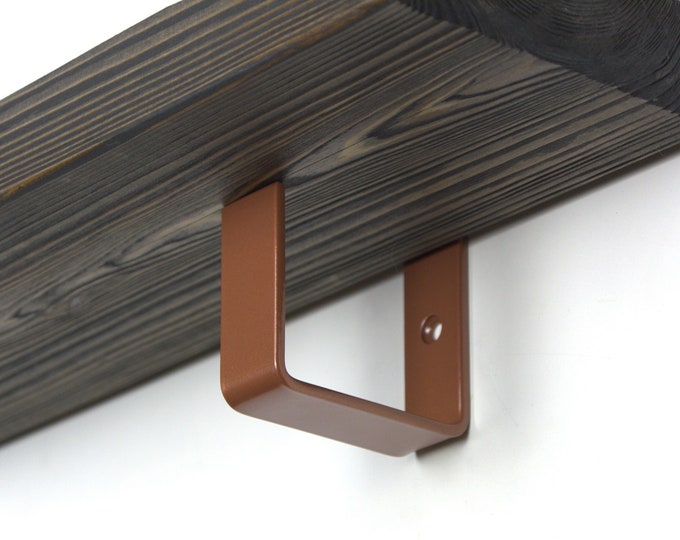 Floating Shelf Bracket - Metal Shelf Bracket, Open Shelving, Copper Color Shelf Bracket