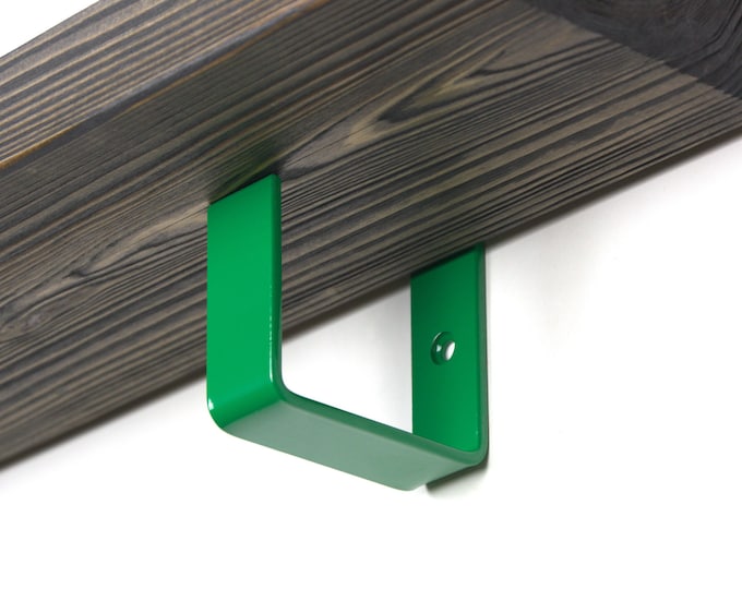 Colorful Shelf Bracket - Dark Green Gloss Color Metal Bracket, Metal Hanging Shelf Bracket, Bookshelf Bracket
