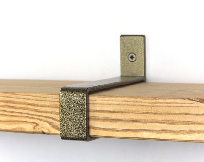 Floating Shelf Bracket - Rustic Shelf Bracket, Bathroom Shelf, Antique Brass Color Shelf Bracket