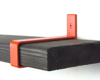 Colorful Shelf Bracket - Open Shelving Bracket, Orange Matte Color Floating Shelf Bracket