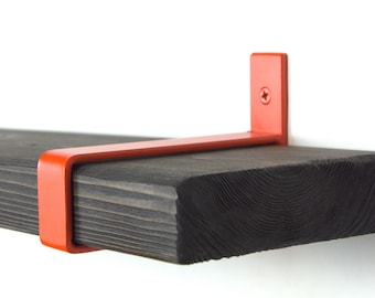 Colorful Shelf Bracket - Open Shelving Bracket, Orange Matte Color Floating Shelf Bracket