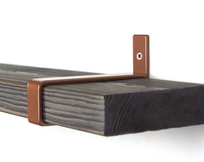 Floating Shelf Bracket - Metal Shelf Bracket, Kitchen Shelf Bracket, Copper Color Shelf Bracket
