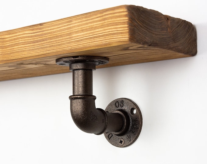 Floating Shelf Bracket | Pipe Shelving | Farmhouse Decor | Industrial Shelf Brackets | Open Shelving | Industrial Shelving