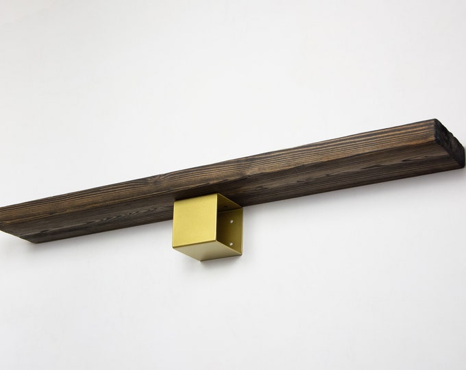 Square Shelf Bracket, Modern Shelf Bracket, Small Book Shelf, Floating Shelf, Metal Shelf Bracket, Gold/Brass Color