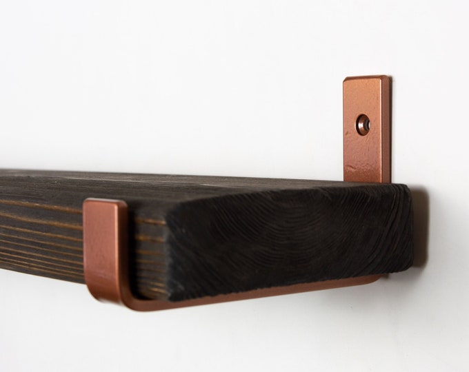 Angle Brackets With Shelf - J Shelf Brackets - Shelf Supports - Farmhouse Decor - Floating Shelf - Bookshelf