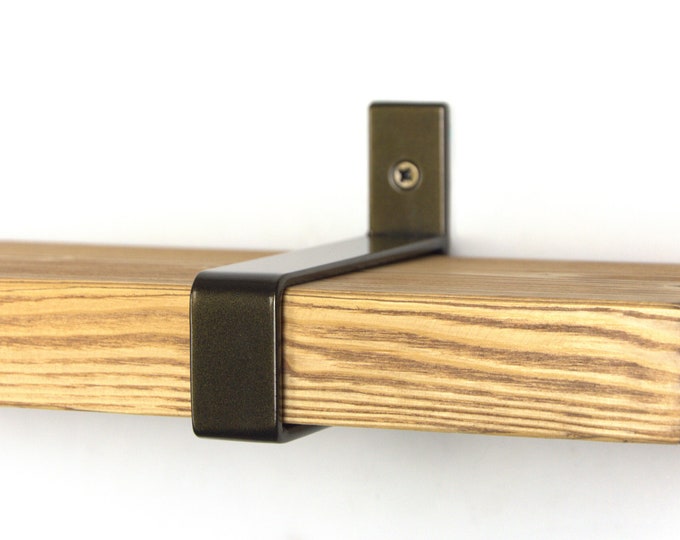 Metal Hanging Shelf Bracket - Industrial Shelf Bracket, Open Shelving, Oil Rubbed Bronze Color Shelf Bracket