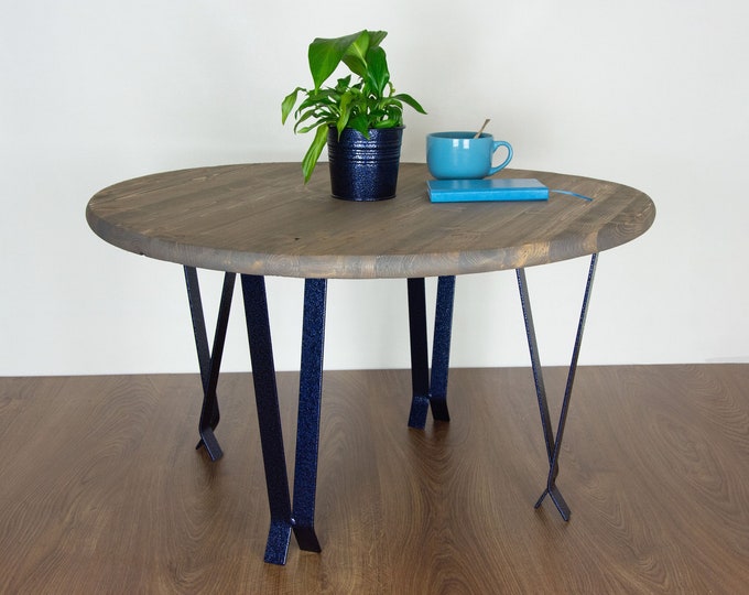 Metal Table Legs, Coffee Table Legs, End Table Legs, Steel Table Legs, Round Table Legs, Antique Blue Color