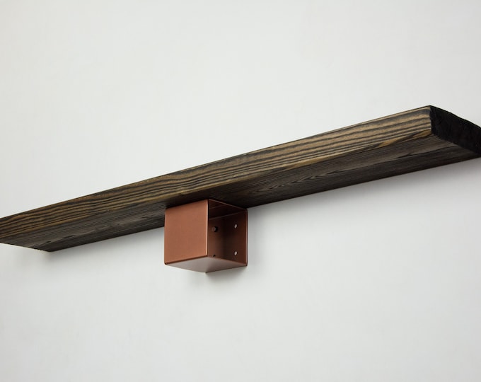Modern Shelf Bracket, Square Shelf Bracket, Small Book Shelf, Floating Shelf, Metal Shelf Bracket, Copper Color