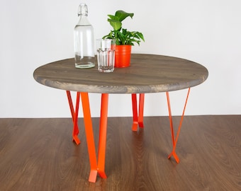 End Table Legs, Metal Table Legs, DIY Table legs, Small Dining Table Legs, Metal Desk Leg, Orange Matte Color