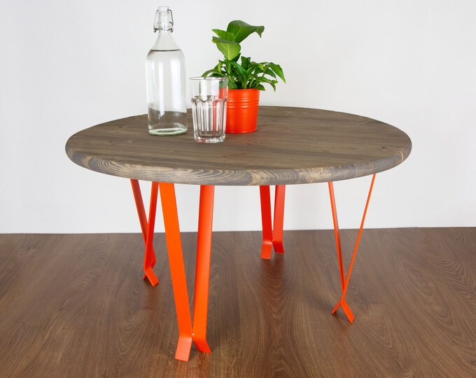 End Table Legs, Metal Table Legs, DIY Table legs, Small Dining Table Legs, Metal Desk Leg, Orange Matte Color