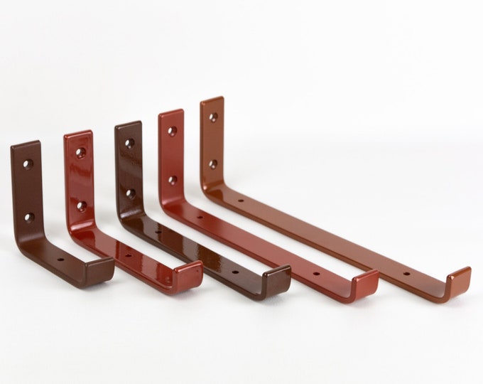 Rustic Shelf Brackets - Farmhouse Shelf Brackets - Kitchen Shelves - Copper Shelf Brackets