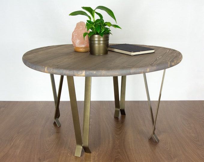 End Table Legs, Metal Table Legs, DIY Table legs, Small Dining Table Legs, Metal Desk Leg, Aged Brass Color