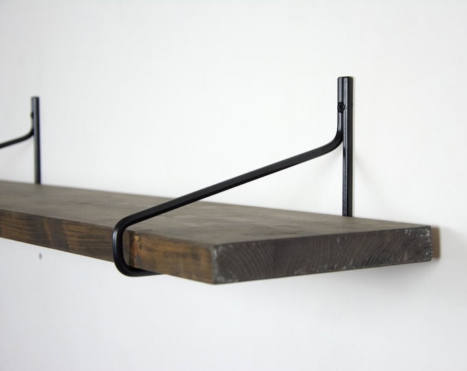 Steel Shelf Brackets | Black Shelf Brackets | Bathroom Shelving | Metal Shelf Brackets | Hardware Included