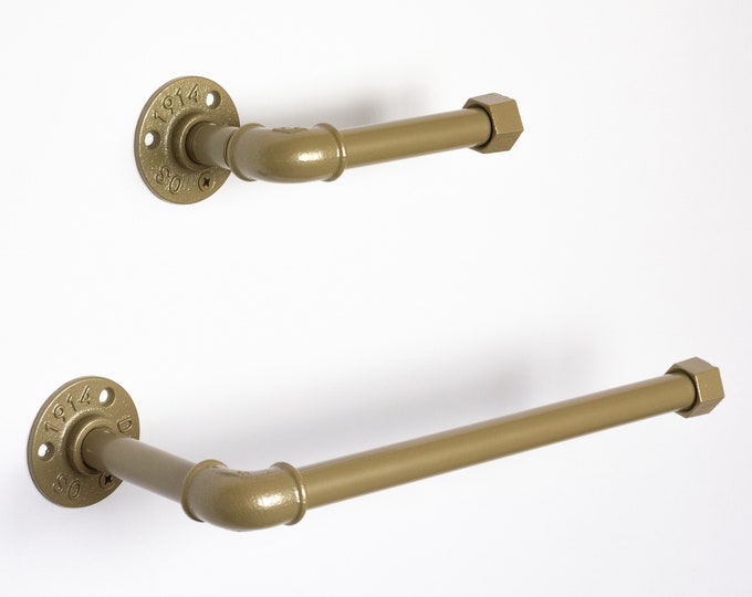 Toilet Paper Holder, Paper Towel Holder, Towel Rack, Industrial Bathroom, Rustic Home Decor, Color Pictured Beige Pearl