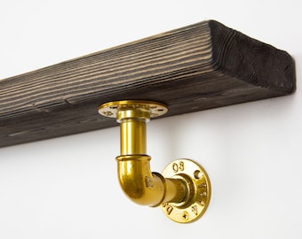 Soportes de estante de tubo / Soporte de estante de acero / Decoración Steampunk / Soportes de estante rústicos / Para estantes industriales