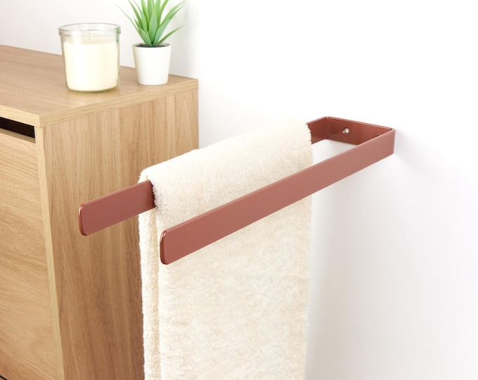 Double Towel Holder - Wall Mounted Towel Rack for Bathroom, Functional Bathroom Decor, Color Pictured - Copper